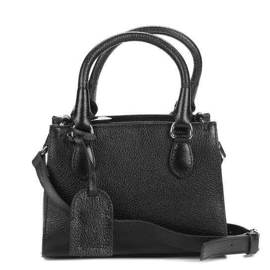 Bolsa Couro Shoestock Satchel Transversal Feminina - Preto