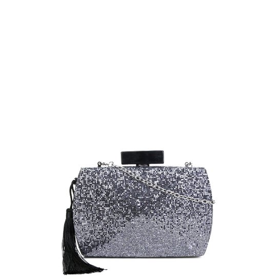 Bolsa Shoestock Clutch Glam Tassel Feminina - Prata