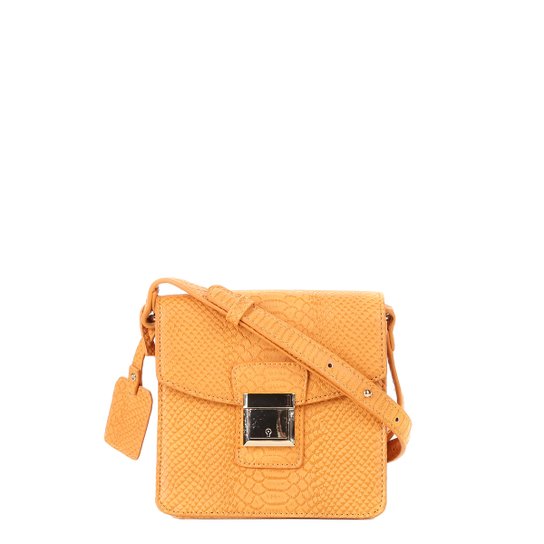 Bolsa Shoestock Mini Bag Crossbody Snake Feminina - Mostarda