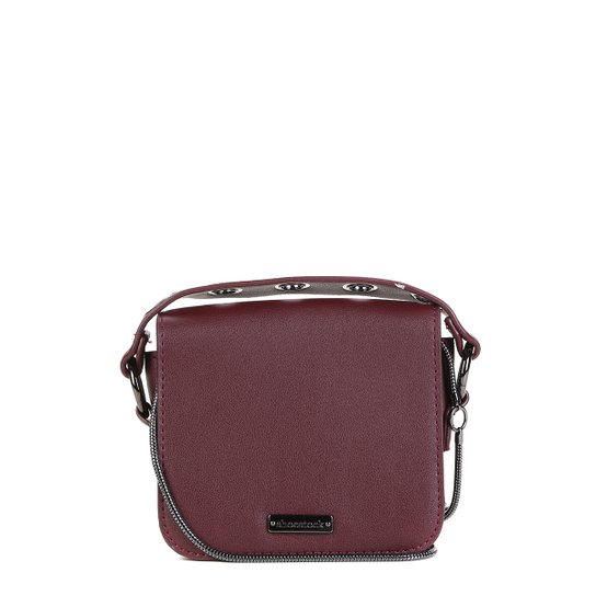 Bolsa Shoestock Mini Bag Tiracolo Metais Feminina - Vinho