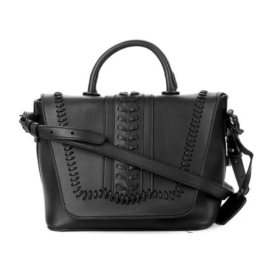 Bolsa Shoestock Satchel Handmade Feminina - Preto