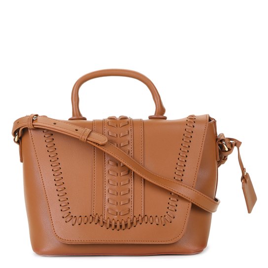 Bolsa Shoestock Satchel Handmade Feminina - Caramelo