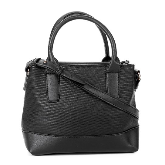Bolsa Shoestock Satchel Média Textura Feminina - Preto