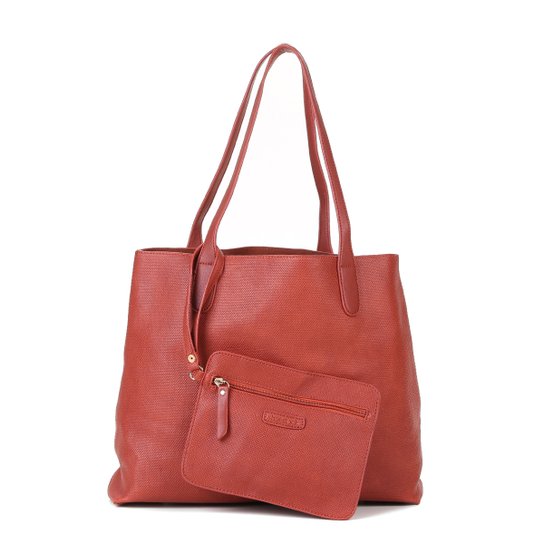 Bolsa Shoestock Shopper Textura Feminina - Marrom