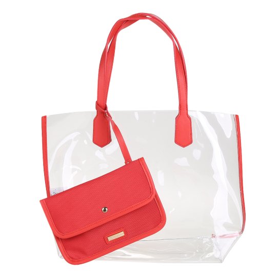 Bolsa Shoestock Shopper Vinil Feminina - Vermelho