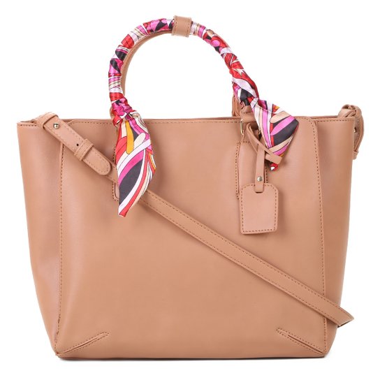 Bolsa Shoestock Tote Lenço Feminina - Caramelo