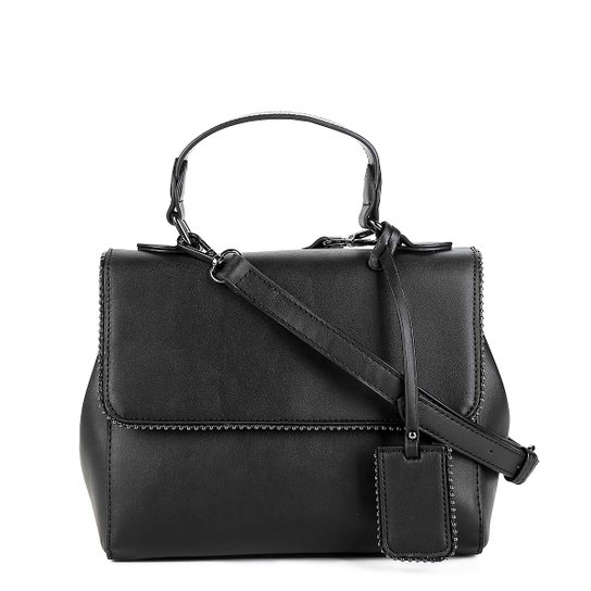 Bolsa Shoestock Transversal Mini Tachas Feminina - Preto