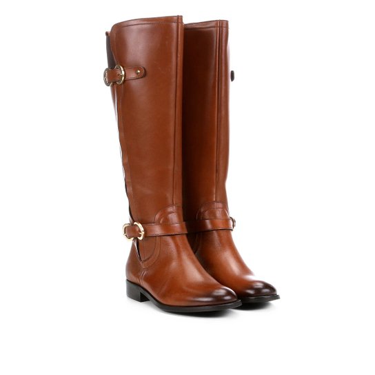 Bota Montaria Shoestock Fivelas Feminina - Marrom