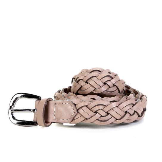 Cinto Couro Shoestock Tressê Feminino - Cinza