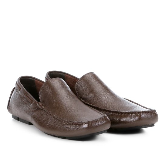 Mocassim Couro Shoestock Básico Masculino - Café