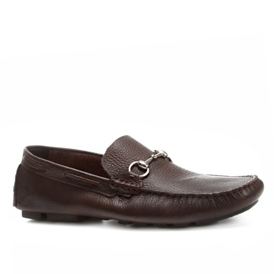 Mocassim Couro Shoestock Bridão Masculino - Café