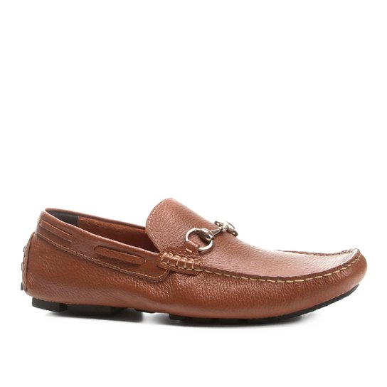 Mocassim Couro Shoestock Bridão Masculino - Caramelo
