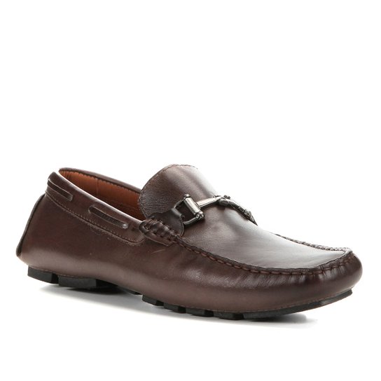 Mocassim Couro Shoestock Bridrão Masculino - Marrom