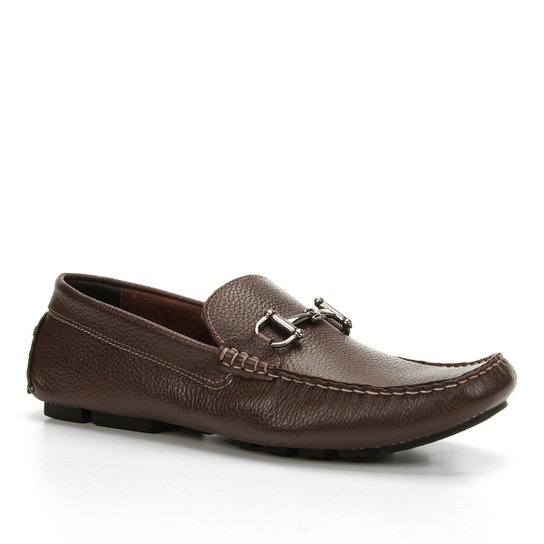 Mocassim Couro Shoestock Drive Masculino - Café