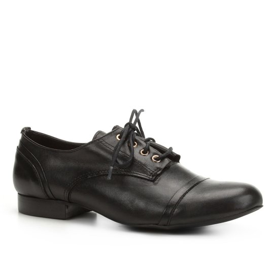 Oxford Couro Shoestock Feminino - Preto