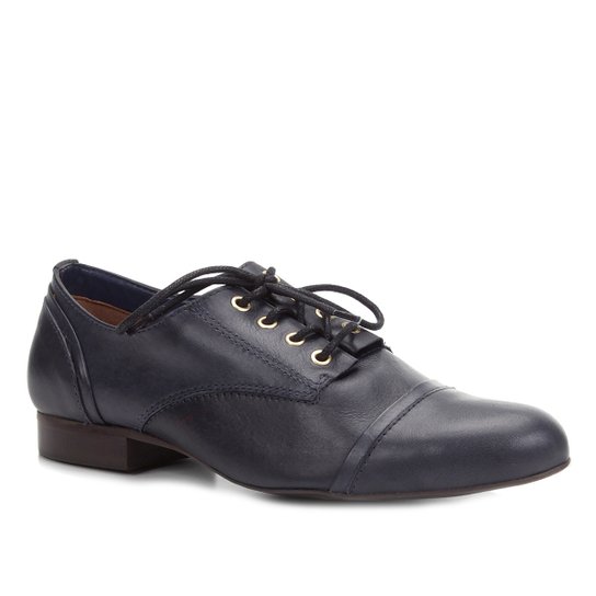 Oxford Couro Shoestock Feminino - Azul