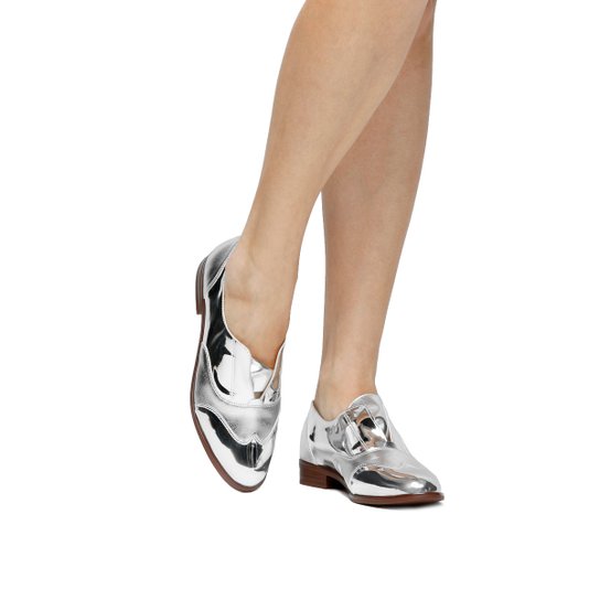 Oxford Shoestock Safiano - Prata