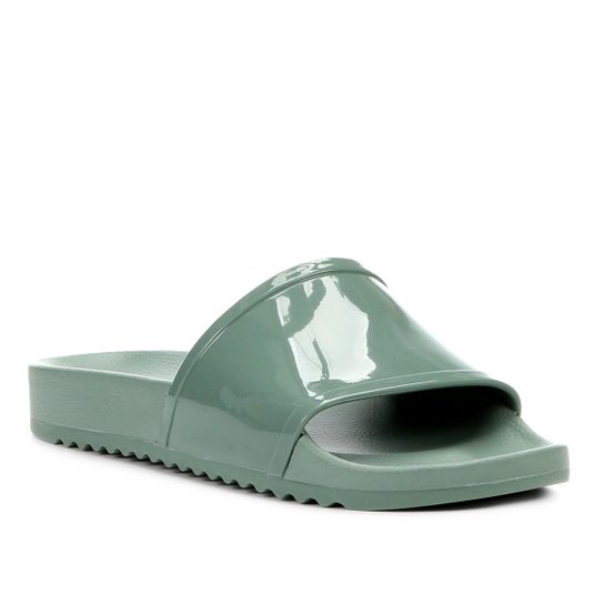 Rasteira Shoestock Slide Verniz - Verde
