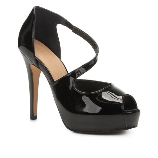 Sandália Shoestock Meia Pata Verniz - Preto