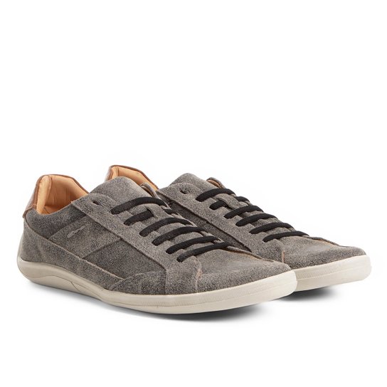 Sapatênis Couro Shoestock Lixado Masculino - Grafite