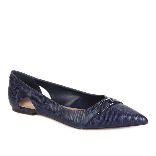 Sapatilha Shoestock Bico Fino Lezard - Marinho