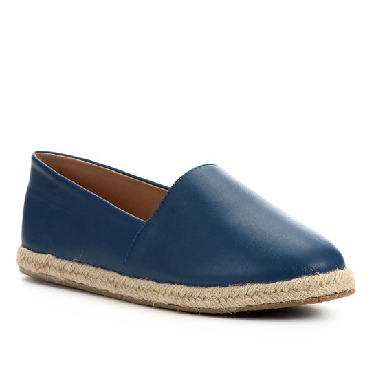 Sapatilha Shoestock Flat Corda Couro - Azul