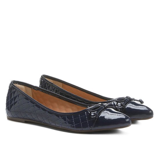 Sapatilha Shoestock Matelassê Bico Fino - Marinho