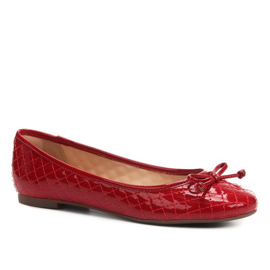 Sapatilha Shoestock Matelassê Verniz Feminina - Vermelho