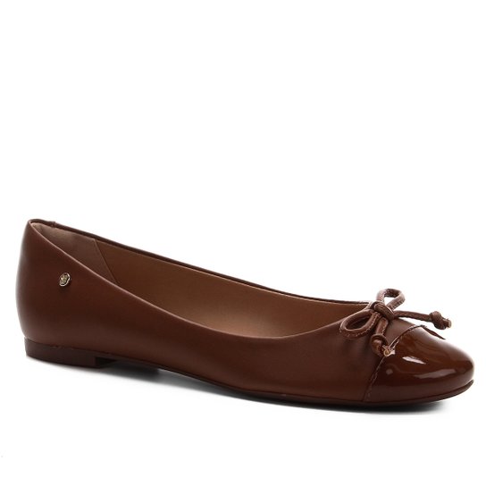 Sapatilha Shoestock Naked Verniz Feminina - Avelã