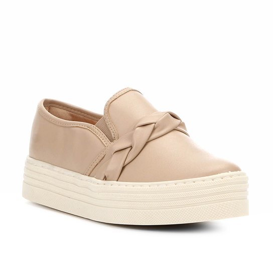 Tênis Shoestock Flatform Trança - Nude