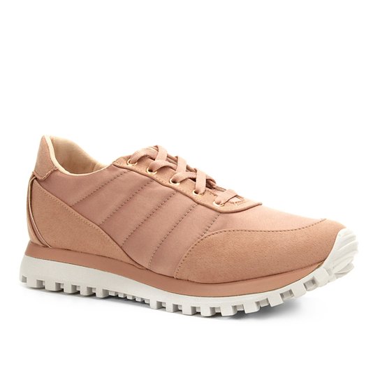Tênis Shoestock Jogging Cetim Feminino - Rosa Claro