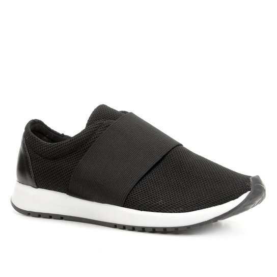 Tênis Shoestock Jogging Elástico Feminino - Preto
