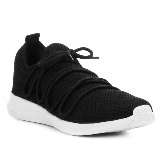 Tênis Shoestock Tricô Laced Feminino - Preto