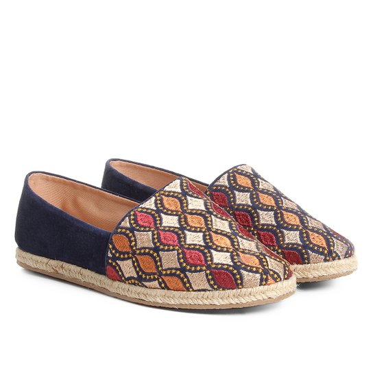 Alpargata Couro Shoestock Espadrille Bordada Feminina