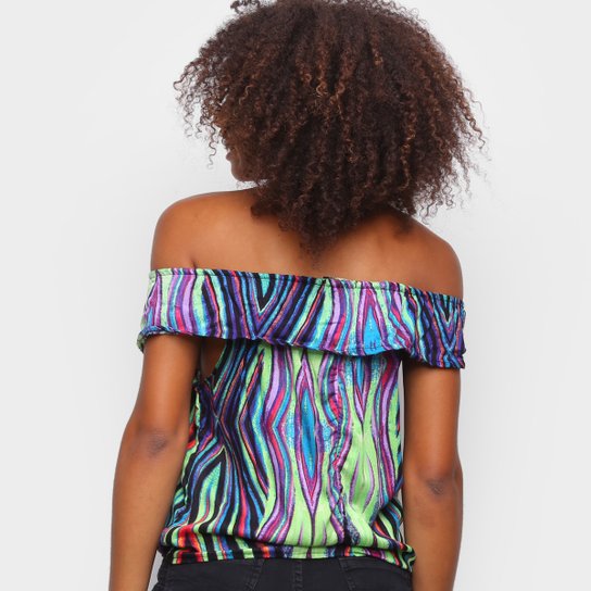Blusa Água Viva Tie Day Ombro A Ombro E Amarração Feminina