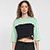 Blusa Cropped Hurley Line Bicolor Manga 3/4 Feminina - Verde claro