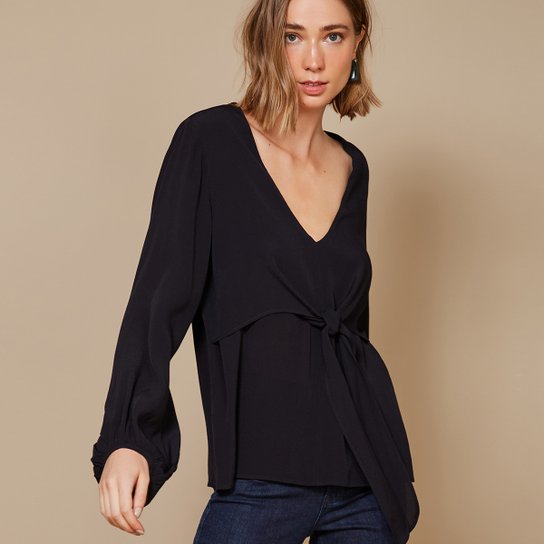 Blusa Maria Filó Dupla Frente Amarração Feminina