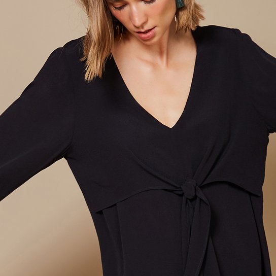 Blusa Maria Filó Dupla Frente Amarração Feminina