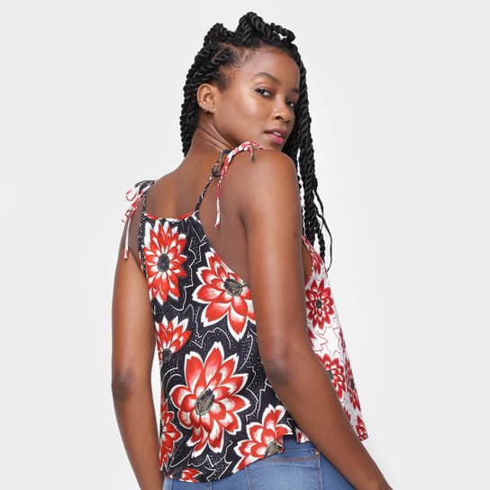 Blusa Oh Boy Alças Finas Floral Feminina