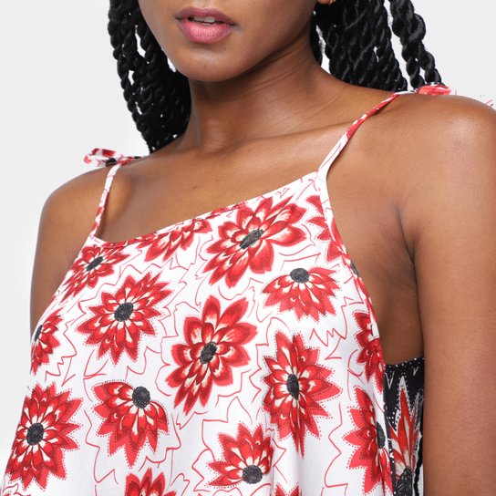 Blusa Oh Boy Alças Finas Floral Feminina