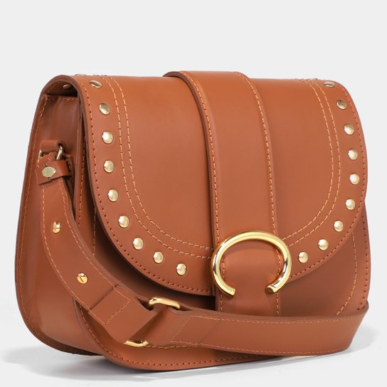 Bolsa Couro Shoestock Bia Perotti Crossbody Tachas Feminina
