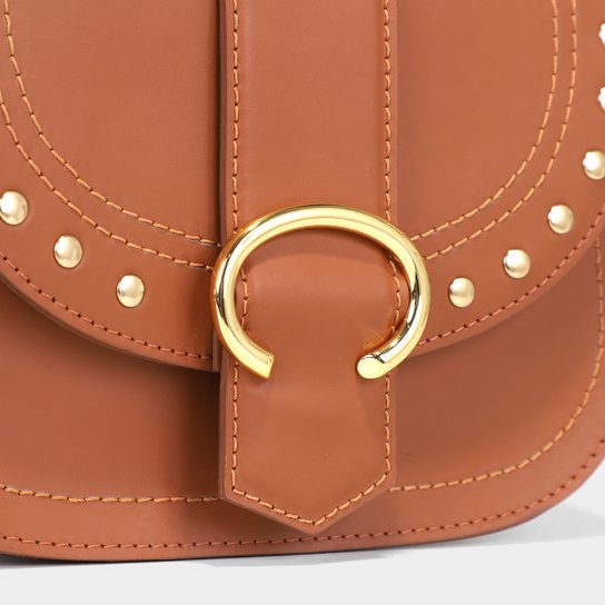 Bolsa Couro Shoestock Bia Perotti Crossbody Tachas Feminina