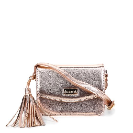 Bolsa Couro Shoestock Crossbody Mini Feminina - Prata