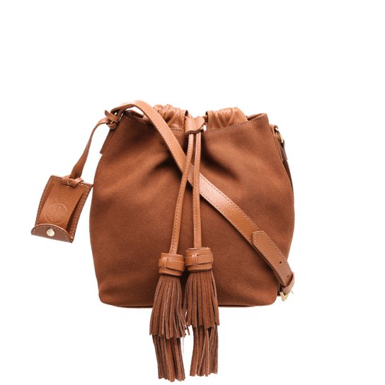Bolsa Couro Shoestock Saco Barbicachos Feminina - Caramelo