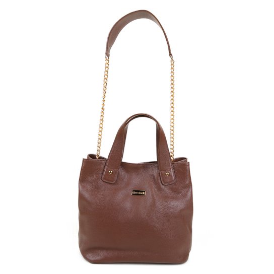 Bolsa Couro Shoestock Tiracolo Corrente Feminina - Caramelo