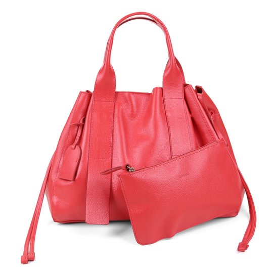 Bolsa Couro Shoestock Tote Desestruturada Feminina - Vermelho