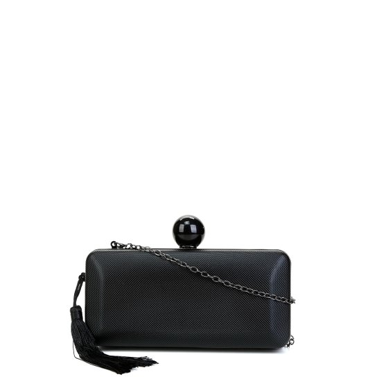 Bolsa Shoestock Clutch Evening Tassel Feminina - Preto