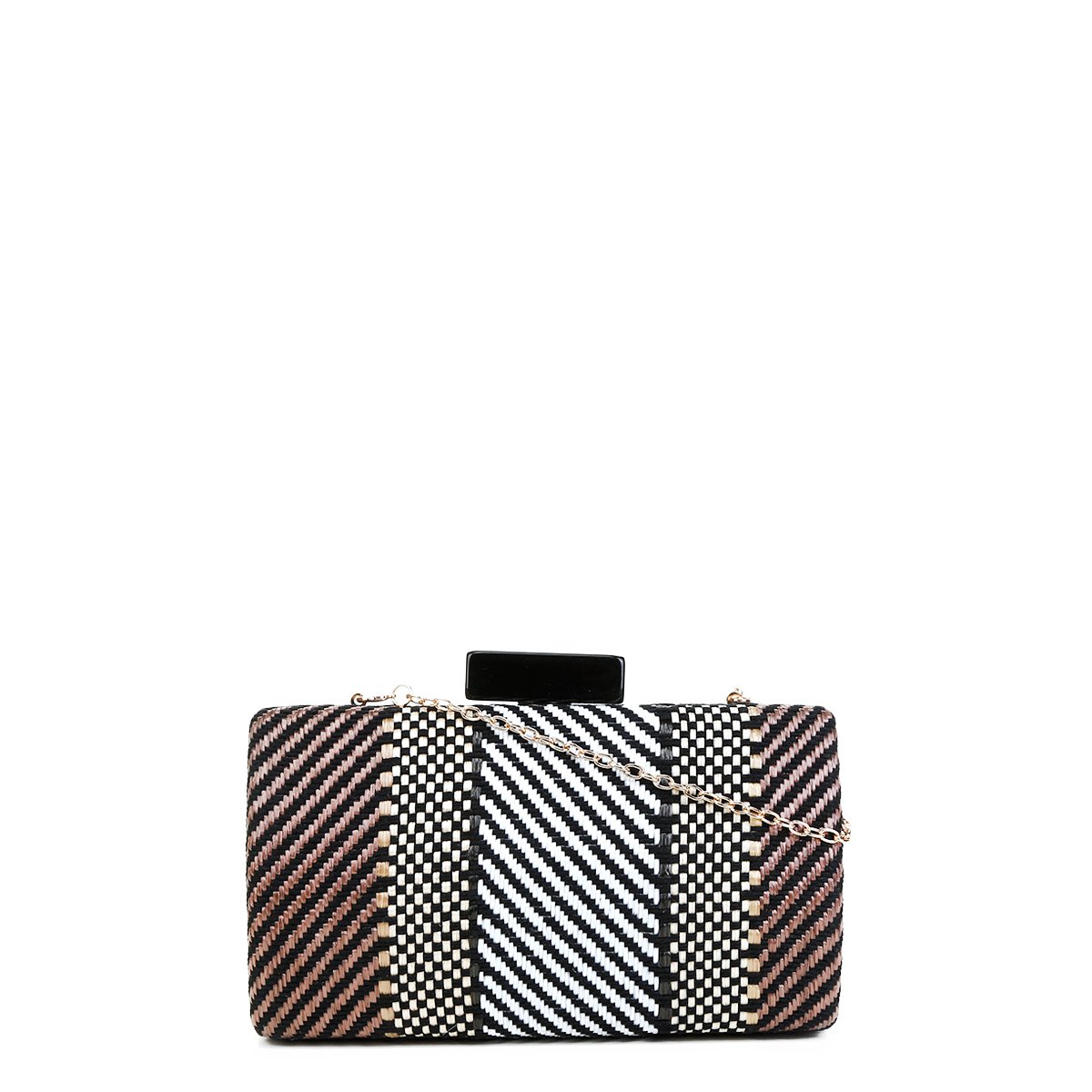 navy and cream clutch bolsa