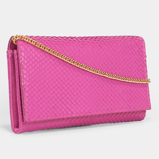 Bolsa Shoestock Couro Festa Tiracolo Pequena Cobra