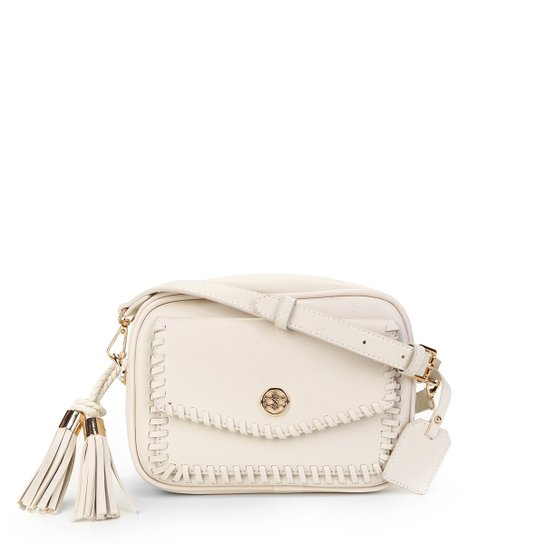 Bolsa Shoestock Crossbody Entrelaço Feminina - Off White